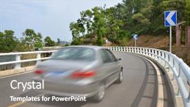  Presentation with eco friendly car concept - Presentation design featuring traffic concept car driving fast background and a gray colored foreground
