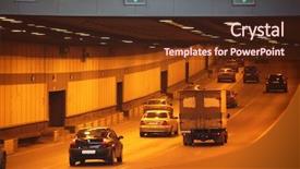  Presentation with traffic congestion - Presentation theme having traffic congestion - cars in tunnel background and a tawny brown colored foreground