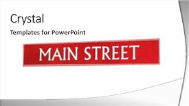  Presentation with two way street sign - Beautiful PPT theme featuring traffic control center - main street sign backdrop and a white colored foreground