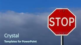  Presentation with stop - Cool new PPT layouts with traffic control center - stop sign backdrop and a ocean colored foreground