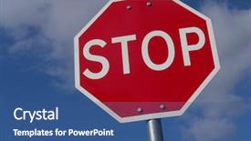  Presentation with stop - Beautiful presentation featuring traffic control center - stop sign backdrop and a ocean colored foreground