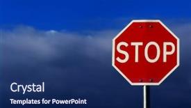  Presentation with two way street sign - Amazing PPT layouts having traffic control center - street stop sign with clouds backdrop and a navy blue colored foreground