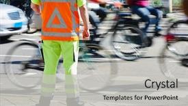  Presentation with order - Beautiful PPT theme featuring traffic control manager watching order backdrop and a light gray colored foreground