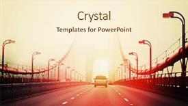  Presentation with golden light - Audience pleasing PPT layouts consisting of traffic crossing a foggy golden backdrop and a cream colored foreground
