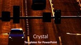  Presentation with traffic road - Presentation having traffic-driving-on-road background and a wine colored foreground