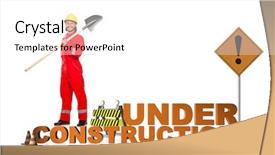  Presentation with under construction - Beautiful PPT theme featuring traffic engineering - concept of under construction backdrop and a white colored foreground