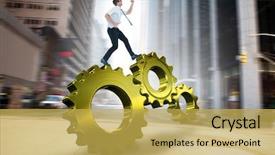  Presentation with traffic engineering - Slides having traffic engineering - geeky businessman running late background and a yellow colored foreground