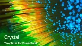  Presentation with optical fibres - Colorful PPT theme enhanced with traffic engineering - optical fibres dinamic flying backdrop and a forest green colored foreground