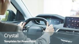  Presentation with car business - Amazing PPT theme having traffic free - business woman driving her new backdrop and a gray colored foreground