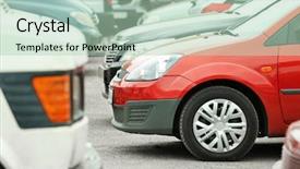  Presentation with car parking - Audience pleasing slide deck consisting of traffic free - car parking full of cars backdrop and a mint green colored foreground