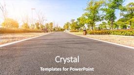  Presentation with road to excellence - Cool new PPT layouts with traffic free - outdoor parking road backdrop and a gray colored foreground