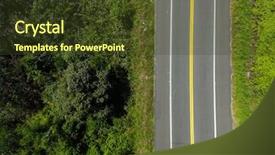  Presentation with rural road - Theme consisting of traffic free - top view of rural road background and a tawny brown colored foreground