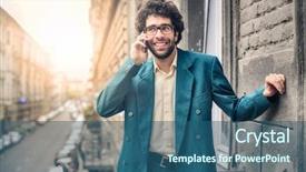  Presentation with call of dutty - PPT theme with traffic free - young businessman doing a phone background and a  colored foreground