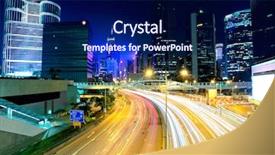  Presentation with night city - Cool new presentation design with traffic in city at night backdrop and a  colored foreground