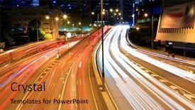  Presentation with night city - PPT theme consisting of stock market - price volatility - composing background and a sky blue colored foreground.