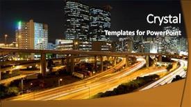  Presentation with park night city - PPT theme with traffic in city at night background and a  colored foreground
