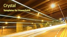  Presentation with night city - Slide deck with traffic in city at night background and a tawny brown colored foreground