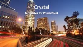  Presentation with downtown los angeles - Presentation design having traffic in downtown los angeles background and a ocean colored foreground