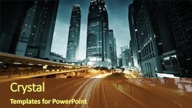  Presentation with hong kong - Colorful presentation enhanced with traffic in hong kong backdrop and a tawny brown colored foreground