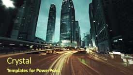  Presentation with hong kong - Presentation theme enhanced with traffic-in-hong-kong background and a tawny brown colored foreground