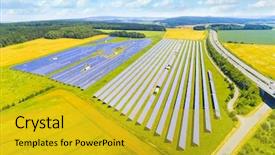  Presentation with renewable energy - Slides with traffic industrial background on renewable background and a gold colored foreground