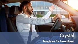  Presentation with traffic jam - Cool new presentation with traffic jam - angry stressed businessman backdrop and a ocean colored foreground