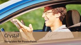  Presentation with traffic jam - Colorful slides enhanced with traffic jam - road rage backdrop and a coral colored foreground