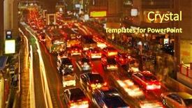  Presentation with rush hour - Amazing PPT theme having traffic jam - rush hour in bangkok centre backdrop and a tawny brown colored foreground