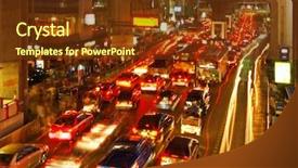  Presentation with rush hour - Amazing slide set having traffic jam - rush hour in bangkok city backdrop and a tawny brown colored foreground