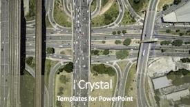  Presentation with traffic jam - Presentation design featuring traffic jam - top view of radial leste background and a gray colored foreground