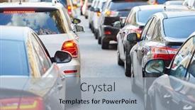  Presentation with traffic jam - Audience pleasing slide deck consisting of traffic-jam-in-a-city backdrop and a light gray colored foreground