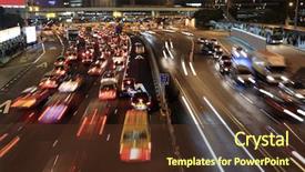  Presentation with traffic jam - Colorful PPT layouts enhanced with traffic jam in hong kong backdrop and a tawny brown colored foreground