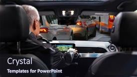  Presentation with road accident - Theme enhanced with traffic jam in the city as a result of an accident on the road collapse search for another route using the navigator background and a wine colored foreground