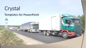  Presentation with traffic jam - Colorful PPT layouts enhanced with traffic jam on the country road backdrop and a sky blue colored foreground
