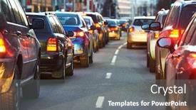  Presentation with traffic jam - Cool new theme with traffic-jam-or-collapse backdrop and a gray colored foreground