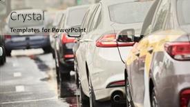  Presentation with traffic jam - Slide set enhanced with traffic-jam-or-collapse background and a soft green colored foreground