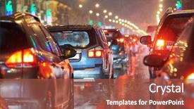  Presentation with traffic road - Theme with traffic jam or collapse background and a red colored foreground