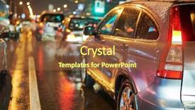  Presentation with traffic jam - Colorful PPT layouts enhanced with traffic jam or collapse backdrop and a tawny brown colored foreground