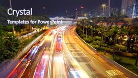  Presentation with traffic jam - Theme having traffic jam background and a wine colored foreground