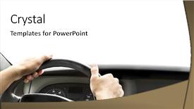  Presentation with traffic light - Beautiful presentation theme featuring traffic light - man's hands of a driver backdrop and a white colored foreground