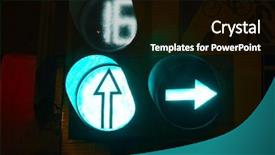  Presentation with light sign - Theme with traffic light - road sign background and a black colored foreground