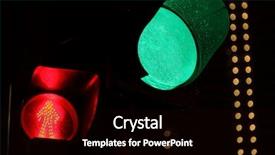  Presentation with green traffic light - PPT theme consisting of traffic light green light bulb background and a black colored foreground