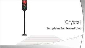  Presentation with pedestrian crossing - PPT theme with traffic-light-near-a-pedestrian background and a white colored foreground