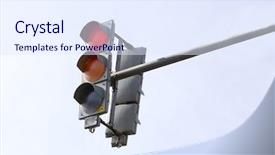  Presentation with traffic light - Slide deck with traffic-light on sky background background and a  colored foreground