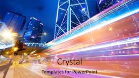  Presentation with traffic light - Audience pleasing presentation theme consisting of traffic light trails and buildings backdrop and a coral colored foreground