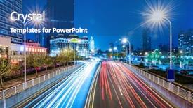  Presentation with traffic light - Slide set consisting of traffic light trails of tianjin background and a ocean colored foreground