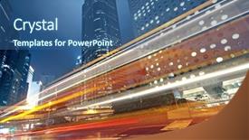  Presentation with traffic light - PPT layouts featuring traffic light trails background and a ocean colored foreground