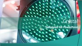  Presentation with green traffic light - Colorful slide deck enhanced with traffic-light-with-green-light backdrop and a ocean colored foreground