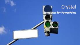  Presentation with green traffic light - Amazing presentation theme having traffic light with green sign backdrop and a teal colored foreground
