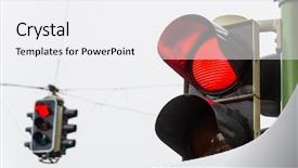  Presentation with traffic light - Colorful slide deck enhanced with traffic light with red light backdrop and a white colored foreground